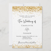 Het binden van witte goudglittermanuscript luxe kaart (Voorkant)