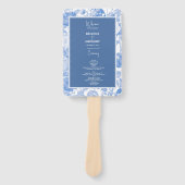 Het bindprogramma blauwe Waterverf Botanische Flor Handwaaier (Voorkant)