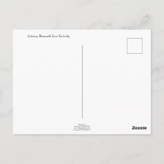 Het binnengaan van de grot - Briefkaart (Achterkant)