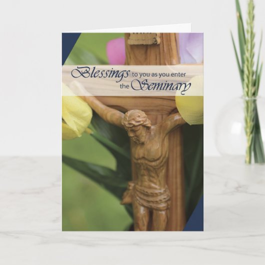 Het binnengaan van Seminarie Houten Crucifix Kaart (Voorkant)