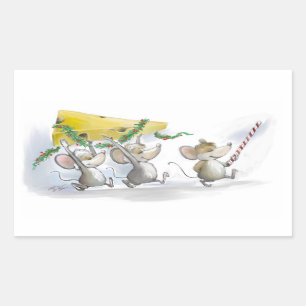Het binnenhalen van de kerstkaas vakantie Stickers