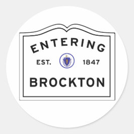 Het binnenkomen van de stad Brockton MA Ronde Sticker