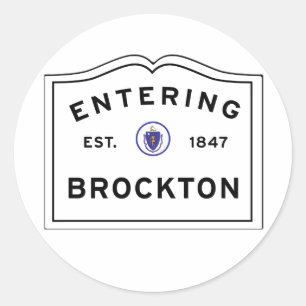 Het binnenkomen van de stad Brockton MA Ronde Sticker