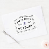 Het binnenkomen van de stad van DUXBURY MA Ovale Sticker (Envelop)