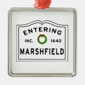 Het binnenkomen van Massachusetts Town Marshfield Metalen Ornament (Voorkant)