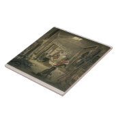 Het binnenland van de Hut van een Mandanchef, bord Tegeltje (Zijkant)