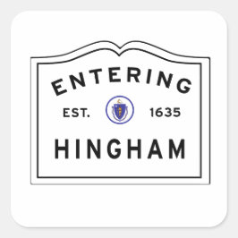 Het binnenvaren van de stad Hingham Ma Vierkante Sticker