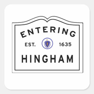 Het binnenvaren van de stad Hingham Ma Vierkante Sticker