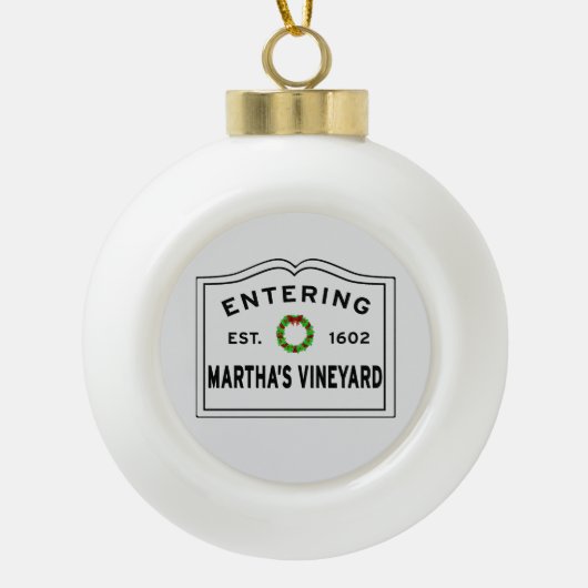 Het binnenvaren van Martha's wijngaard Keramische Bal Ornament (Voorkant)