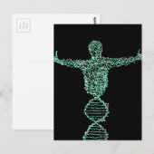 Het biologie-DNA-man Briefkaart (Voorkant / Achterkant)