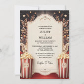 Het Bioscoop Retro Film Ticket Populairste Bruilof Kaart (Voorkant)