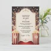 Het Bioscoop Retro Film Ticket Populairste Bruilof Kaart (Staand voorkant)