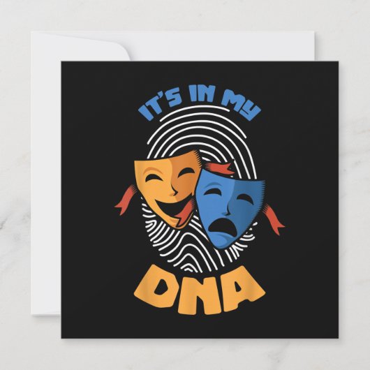 Het bioscoopmasker zit in mijn DNA Musical Lover M Bedankkaart (Voorkant)