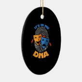 Het bioscoopmasker zit in mijn DNA Musical Lover M Keramisch Ornament (Rechts)