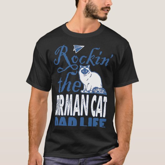 Het Birman Kat Vader Leven Roken Vaderdag T-shirt (Voorkant)