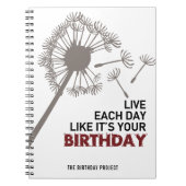 Het Birthday-project Big Dandelion Spiral notebook Notitieboek (Voorkant)