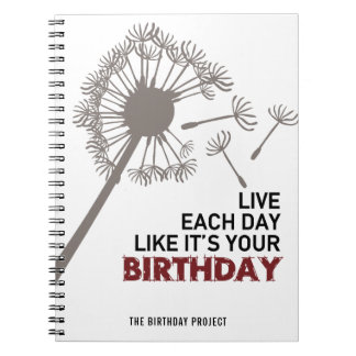 Het Birthday-project Big Dandelion Spiral notebook Notitieboek