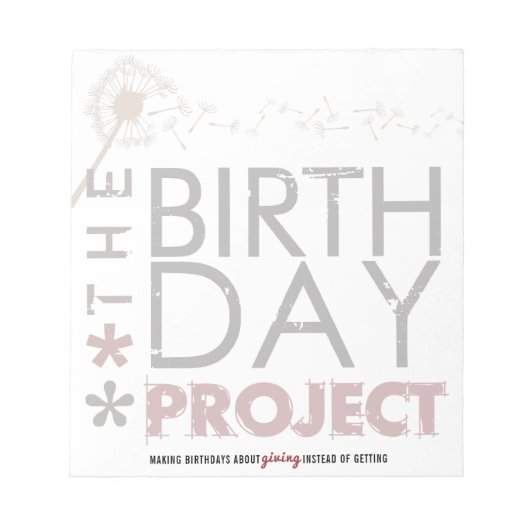 Het Birthday Project Big Notitieblok (Voorkant)