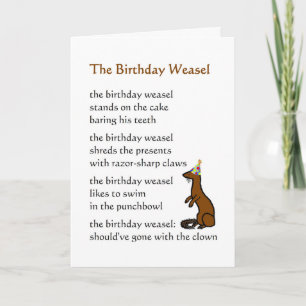 Het Birthday Weasel - een grappig verjaardagsgedic Kaart