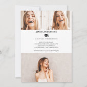 Het blad behandelt 4 foto's koele trendy afstudere aankondiging (Achterkant)