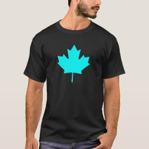 Het Blad CyanTransp van de esdoorn de Giften van T-shirt