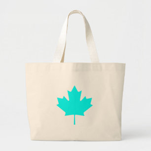 Het Blad CyanTransp van de esdoorn de Giften van Z Grote Tote Bag