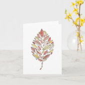 Het Blad Notecard van de herfst Kaart (Gele Bloem)