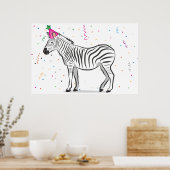 Het blad op de Zebra (24x36) Poster (Keuken)