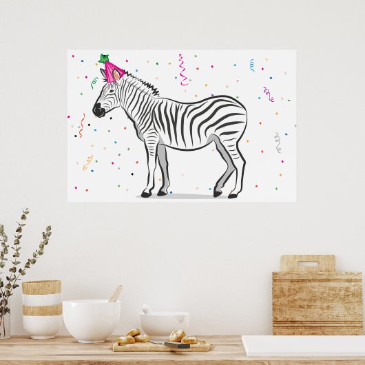 Het blad op de Zebra (24x36) Poster (Keuken)