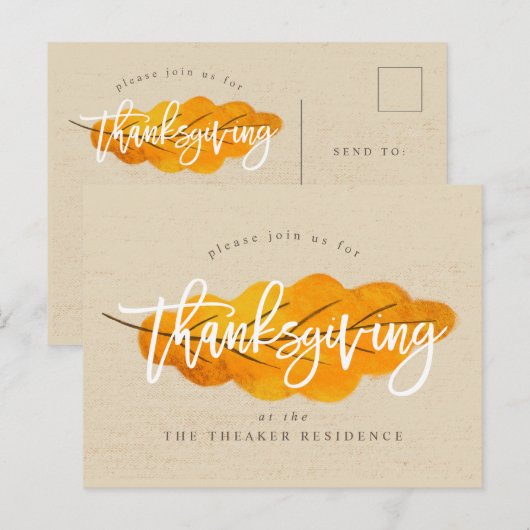 HET BLAD VAN DE HERFST VAN DE THANKSGIVING FEESTDAGENKAART (Voorkant / Achterkant)