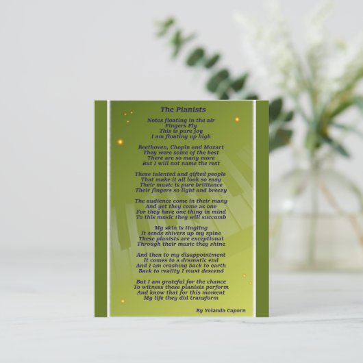 Het blad van de pianist (Staand voorkant)