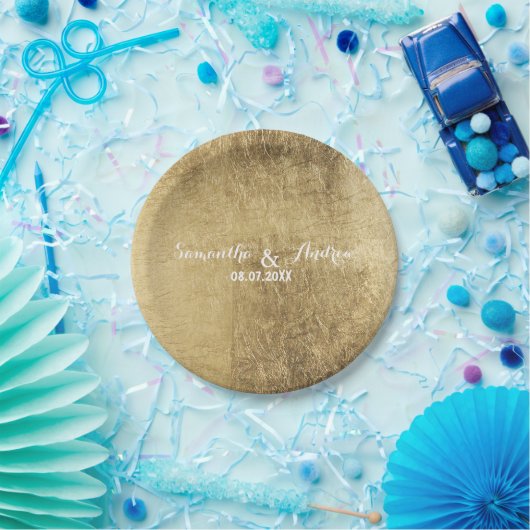 Het bladgoudhuwelijk van de luxe faux papieren bordje (Feest)