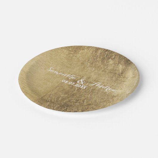 Het bladgoudhuwelijk van de luxe faux papieren bordje (Gekanteld)