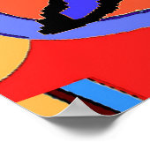 Het blauw-dachshund-Cubisme Abstract Poster (Hoek)