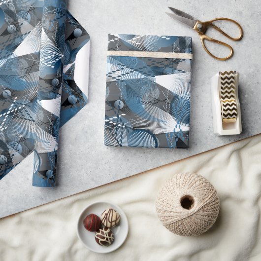 Het blauw en het grijs. Abstractie. Cadeaupapier (Crafts)