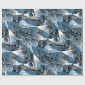 Het blauw en het grijs. Abstractie. Cadeaupapier (Vlak)