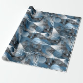 Het blauw en het grijs. Abstractie. Cadeaupapier (Uitgerold)