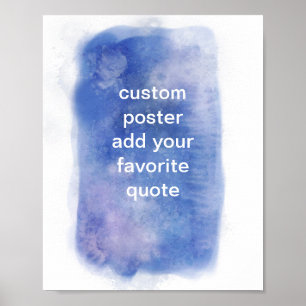 het blauw en witte ontwerp van de waterverf voegen poster