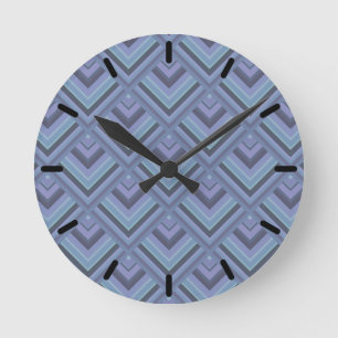 Het blauw-grijze patroon van de strepenschaal ronde klok