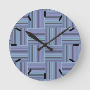 Het blauw-grijze patroon van het strepenweefsel ronde klok