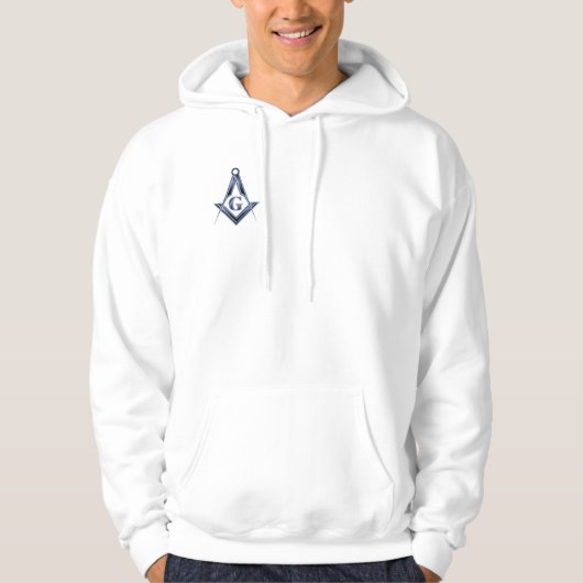 Het blauw laagje emblem hoodie (Voorkant)