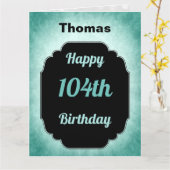 Het blauw personaliseerde Gelukkige 104ste Kaart (Gele Bloem)