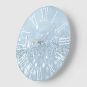 Het blauw schittert Grijs Metaal Zilveren Roman Grote Klok (Hoek)