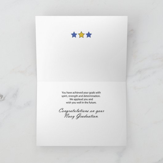 Het Blauw van de Afstuderen van de marine, Goud Kaart (Binnen)