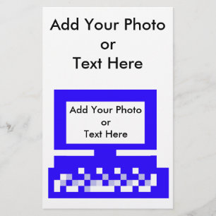 Het blauw van de Computer van de Afbeeldingen van Briefpapier