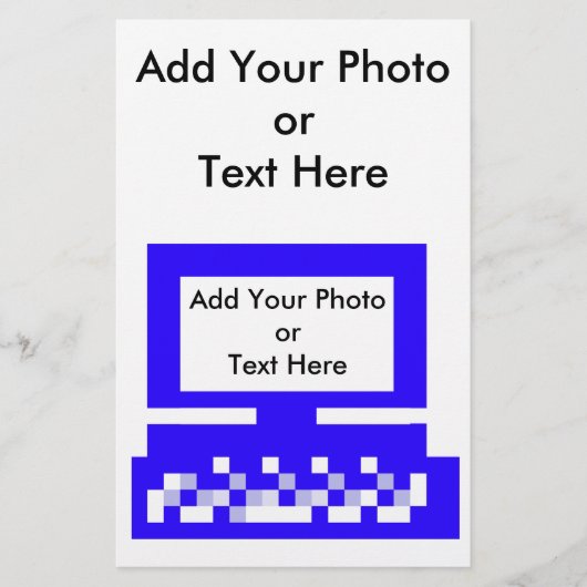 Het blauw van de Computer van de Afbeeldingen van Briefpapier (Voorkant)