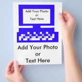 Het blauw van de Computer van de Afbeeldingen van  Flyer (Hand)