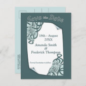 Het Blauw van de int. aan Groene Succulturen van d Aankondigingskaart (Voorkant / Achterkant)