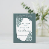 Het Blauw van de int. aan Groene Succulturen van d Aankondigingskaart (Staand voorkant)