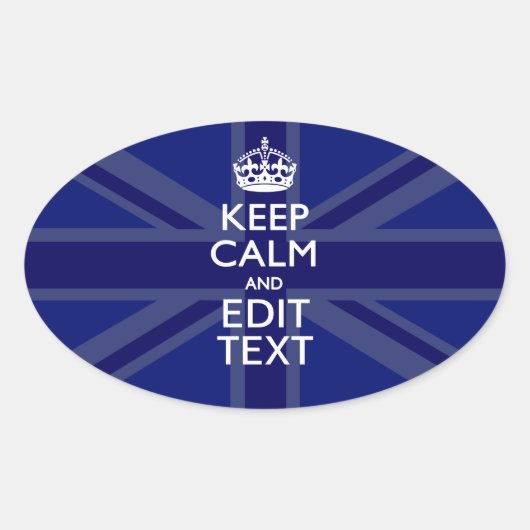 Het Blauw van de middernacht houdt Kalm krijgt Ovale Sticker (Voorkant)